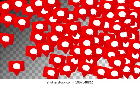 Social Media Marketing. Message Icons.
 Rating Scale Elements of Design for Marketing, Internet, App, SMM, CEO 

 Concept for Social Media Design.
 Notifications with Comment. Vector.
