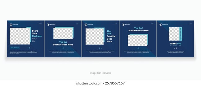 Social media marketing microblog template design, tips and tricks post template. Editable carousel post design layout set. Minimal and creative carousel banner template.