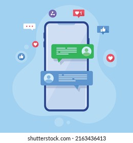 Social Media Marketing Mobile Phone concept ,vector design