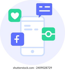 social media marketing modern icon clipart illustration