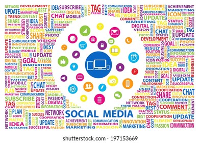 Social Media for marketing online concept