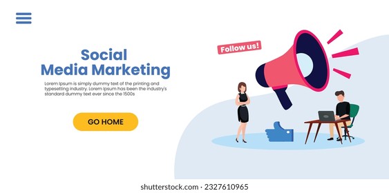 Social media Marketing platform, online social communication applications concept, Marketing, emoji, hearts, chat and chart with smartphone. Vector illustration