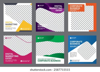 social media marketing post design template collection