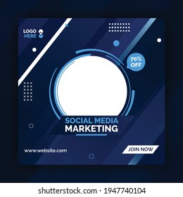 social media marketing post template, digital marketing, business promotion, advertising social media post template design