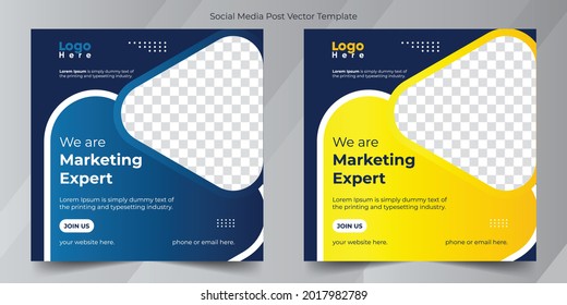 Social Media Marketing Post template vector editable