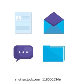social media marketing set icons