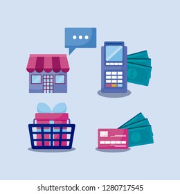 social media marketing set icons