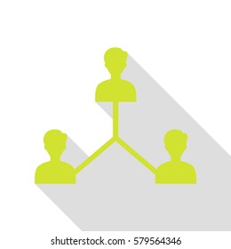 Social media marketing sign. Pear icon with flat style shadow path.