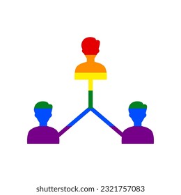Social media marketing sign. Rainbow gay LGBT rights colored Icon at white Background. Illustration.