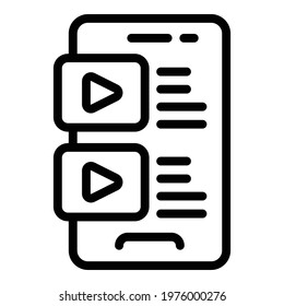 Social media marketing smartphone icon. Outline Social media marketing smartphone vector icon for web design isolated on white background