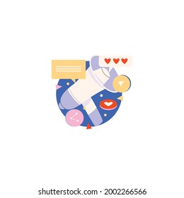Social Media Marketing Sticker On White Background