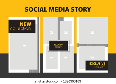 Social Media Marketing Story Design. Editable Story Template Social Media Post, Banner for Digital Marketing. Promotion Brand Fashion. Stories. 
