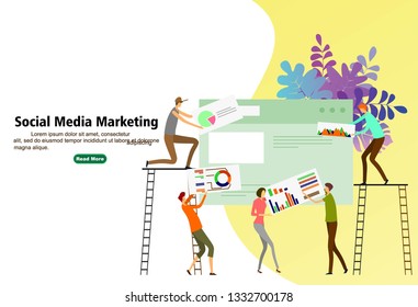 social media marketing vector illustration.