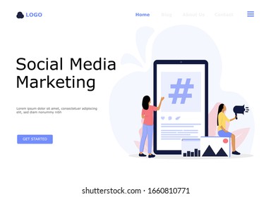 Social Media Marketing Vector Illustration Concept, Suitable for web landing page, ui, mobile app, editorial design, flyer, banner, and other related occasion