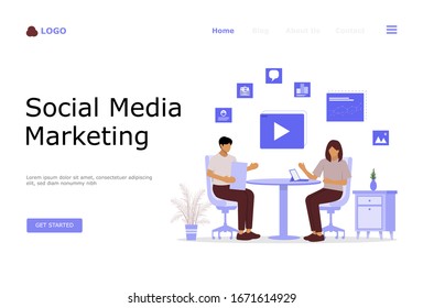 Social Media Marketing Vector Illustration Concept, Suitable for web landing page, ui, mobile app, editorial design, flyer, banner, and other related occasion