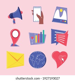 social media marketing website set