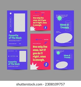 Social media medical promotion. Vector illustration with a photo collage. Editable square banner template