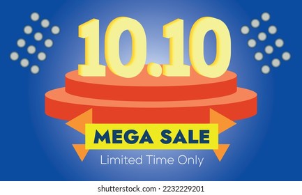 social media mega campaign banner, mega sale 10.10 banner