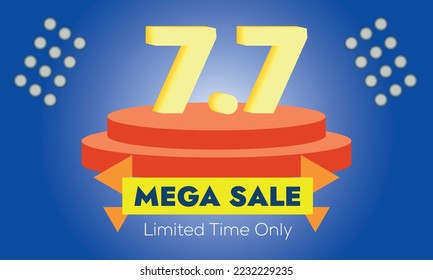 social media mega campaign banner, mega sale 7.7 banner