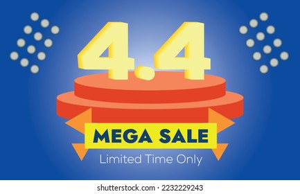 social media mega campaign banner, mega sale 4.4 banner