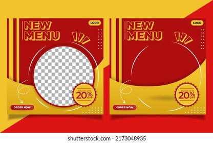 social media menu for culinary. new menu banners. for social media promotion and print