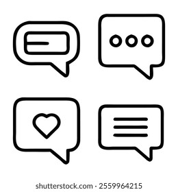 Social Media and Messaging Interface Symbol Set
