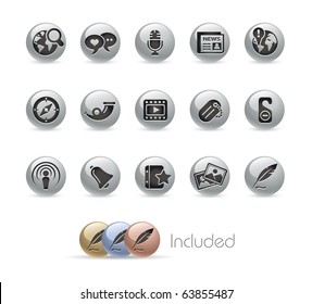 Social Media // Metal Round Series --- It includes 4 color versions for each icon in different layers---