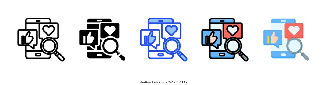 Social Media Metrics Icon Collection With Multiple Styles