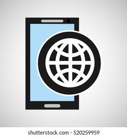 social media mobile app globe design vector illustration eps 10