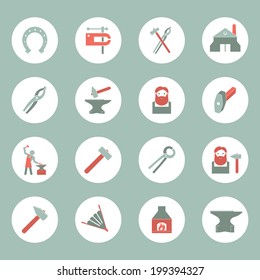 Social media mobile  press center reporter symbols emblems design pictograms collection isolated icons set flat vector illustration