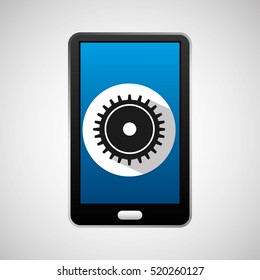 social media mobile process gear vector illustration eps 10