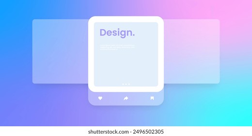 Social media mock up collection. Colorful social media interface.