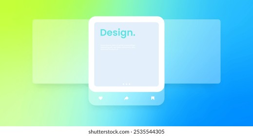 Social media mock up collection. Colorful social media interface.