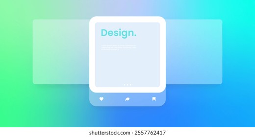 Social media mock up collection. Colorful social media interface.