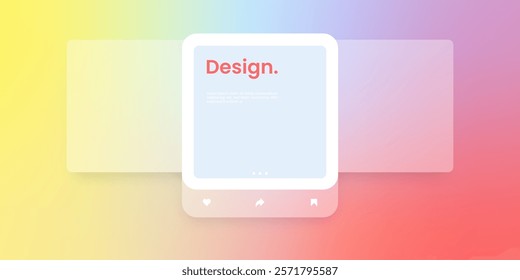 Social media mock up collection. Colorful social media interface.