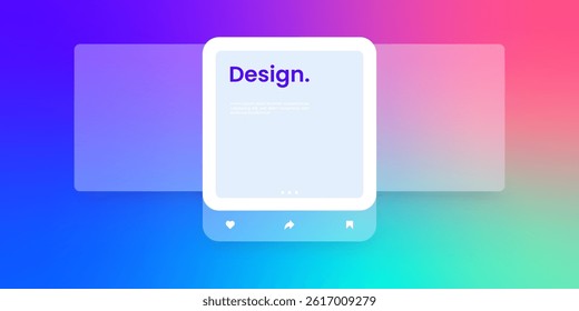 Social media mock up collection. Colorful social media interface.