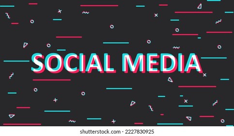 Social media. Modern technologies in social networks and the Internet. Glitch background. Vector illustration