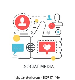 Social media modern vector concept