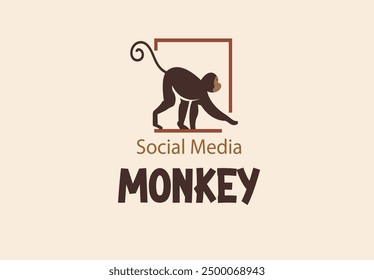 Social media monkey logo design