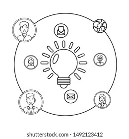 Social media and multimedia icon set, Apps communication digital marketing and internet theme Vector illustration