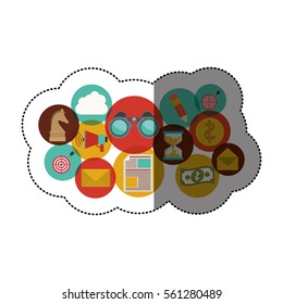 Social media and multimedia icon set 