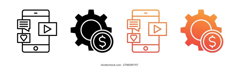 Vector de conjunto de iconos de estilo múltiple de redes sociales