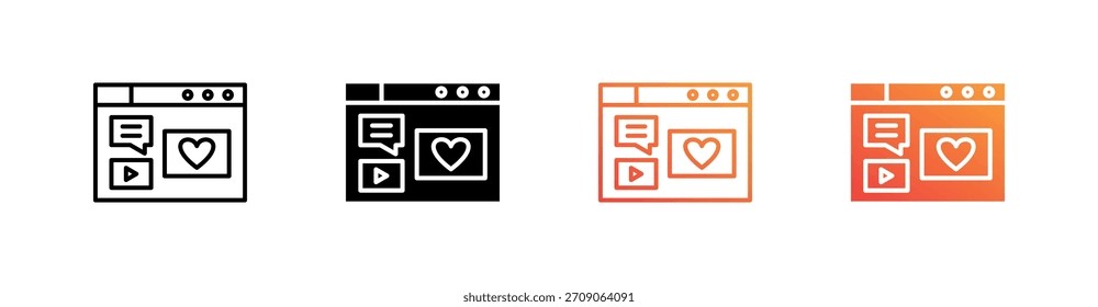 Vector de conjunto de iconos de estilo múltiple de redes sociales