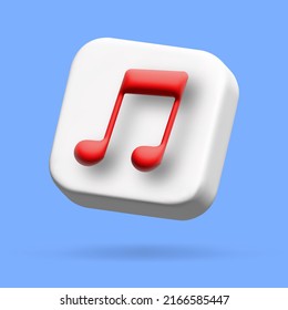 social media music icon. 3d vector cartoon illustration. speech bubble
