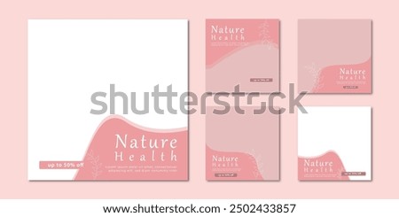 Social Media Natural Health product Beauty center skin care banner design Square banner collection Makeup Salon Square Flyer Template Design