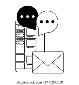 social media network chatting online web icons email concept connection cartoon vector illustration graphic design