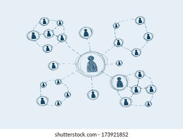 Social Media Network  Circles Vector