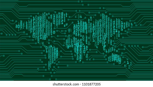 Social media network concept background. design vector illustration with world map. Global mesh communications. Earth, cyber