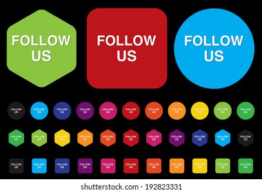 Social media or social network concept follow us button