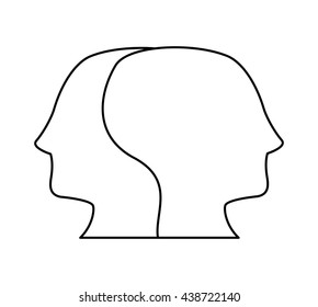 Social media and network concept. human head icon. Vector graphi